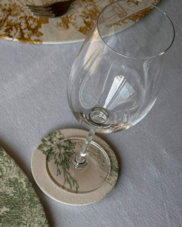 Dessous de verre - Toile de Jouy Vert