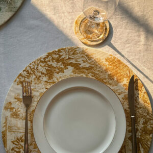 Dessous de verre - Toile de Jouy Ocre – Image 3