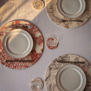 Dessous de verre - Toile de Jouy Taupe – Image 2