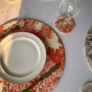 Dessous de verre - Toile de Jouy Orange – Image 3