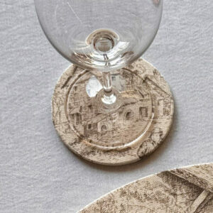 Dessous de verre - Toile de Jouy Taupe
