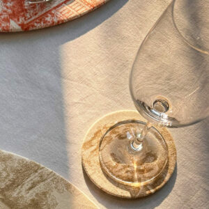 Dessous de verre - Toile de Jouy Sable