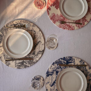 Dessous de verre - Toile de Jouy Gris foncé – Image 2
