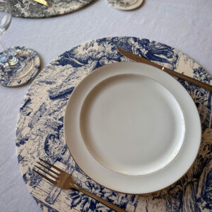 Dessous de verre - Toile de Jouy Bleu – Image 3