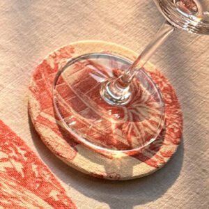 Dessous de verre - Toile de Jouy Rouge